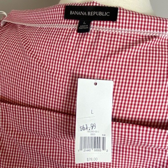 NWTs Banana Republic Off-the-Shoulder Cape Cotton Gingham Backyard BBQ Blouse - Picture 7 of 9
